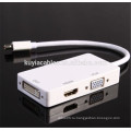 3 in1 Mini Display Port DP Thunderbolt для DVI + VGA + HDMI адаптер для MacBook